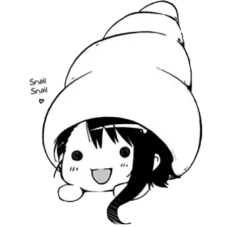 ☺️ Snail Snail caracol, anime, mangá, desenho animado, fofo, personagem telegram sticker