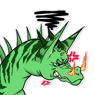 😤 дракон, злой, мультик, монстр, рептилия, фэнтези, огонь whatsapp sticker