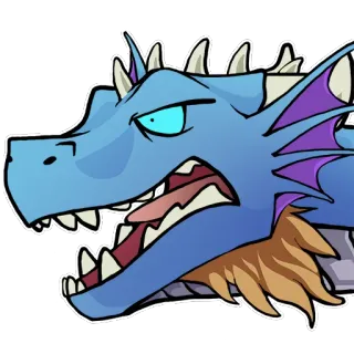 😾 drago, blu, fantasy, mostro, animale, rettile telegram sticker