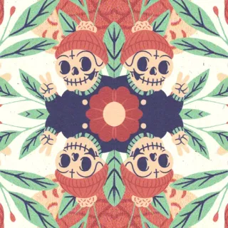 ♦️ skull, skeleton, art, illustration, pattern, decorative telegram sticker
