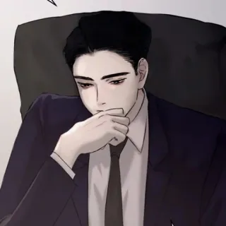 🧋 anime, businessman, man, serious, suit telegram sticker