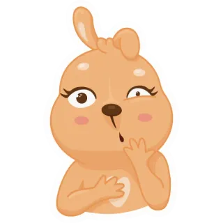 😳 kartun, binatang, imut, kawaii, chibi, emoji, stiker, kelinci telegram sticker