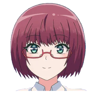 😄 动漫, 卡通, 女人, 眼镜, 红发 telegram sticker