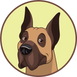 😃 dog, pet, animal, cartoon, portrait, mammal telegram sticker