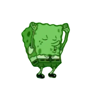 💚 SpongeBob SpongeBob, kreskówka, śmieszne, taniec, poza telegram sticker