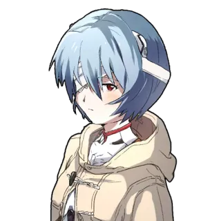 🤕 Rei Ayanami Neon Genesis Evangelion Anime, Fille, Rei Ayanami, Evangelion telegram sticker