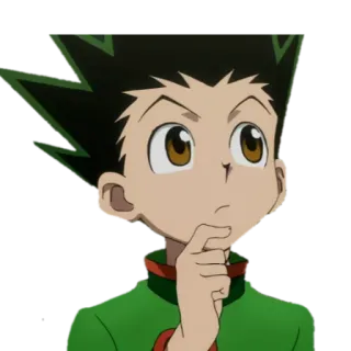 🤔 Gon Freecss Hunter x Hunter anime, character, gon freecss, hunter x hunter, thinking, manga, confused telegram sticker