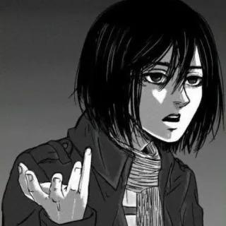 😐 Mikasa Ackerman Attack on Titan Anime, Manga, Attack on Titan, Mikasa Ackerman, Cartoon, Zeichentrick, Zeichnung whatsapp sticker