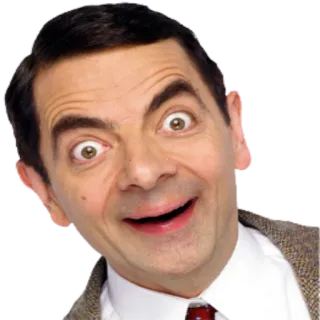 😊 Mr. Bean Mr. Bean, Rowan Atkinson, Comedia, Divertido, Retrato, Actor telegram sticker