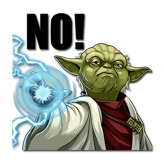 👎 Yoda Star Wars NO! Yoda, Star Wars, Jedi, Fuerza, No, Rechazo whatsapp sticker