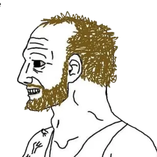 🙂 Meme, Wojak, Internetcultuur, Personage, Illustratie telegram sticker