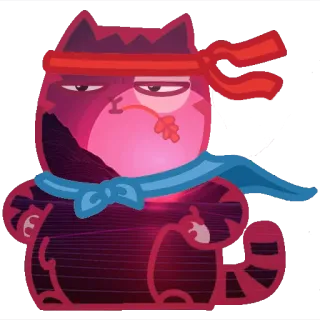 😎 gatto, animale, cartone animato, rosso, carino, adesivo telegram sticker