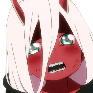 😳 Zero Two Darling in the Franxx Anime, Zero Two, Darling in the Franxx, Cartoon telegram sticker