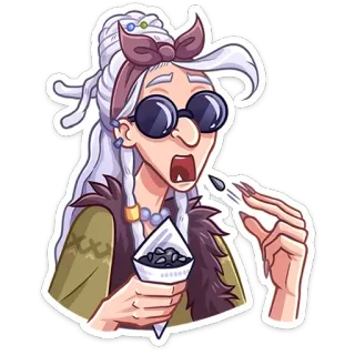 😨 bruja, anciana, dibujo animado, ilustración, divertido, personaje, magia, halloween telegram sticker