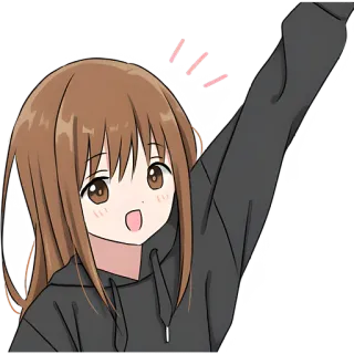 👋 Garota anime, Desenho animado, Kawaii, Fofo, Cabelo castanho telegram sticker