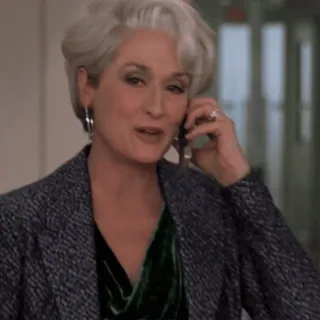 😳 Miranda Priestly The Devil Wears Prada movie, fashion, editor, call, meryl streep telegram sticker