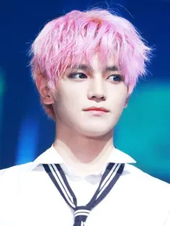 🎴 Kpop, Idol, capelli rosa, ritratto, celebrità, asiatico, maschio, cantante telegram sticker