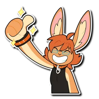 👍 Cartoon, Figur, Daumen hoch, Positiv, Illustration, Sticker telegram sticker