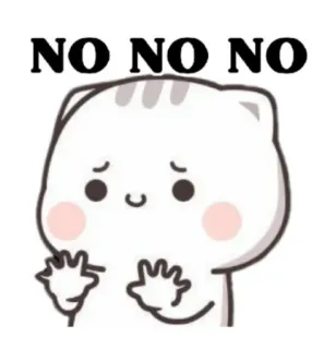 😥 NO NO NO Katze, niedlich, Protest, nein, Cartoon, Aufkleber telegram sticker