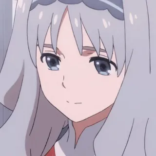 ✨ anime girl, white hair, cute, portrait, cartoon, sticker telegram sticker