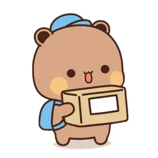 🍃 bear, cute, cartoon, package, animal, delivery telegram sticker