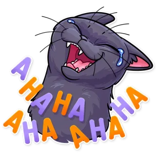 😂 HAHAHA tertawa, kucing, meme, lucu, emoji telegram sticker