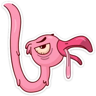 😪 flamingo, cartoon, sticker, süß, tier, rosa telegram sticker