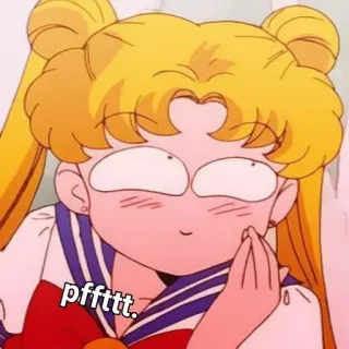 🤭 Sailor Moon pffttt. アニメ, カートゥーン, セーラームーン, 面白い, 表情, 恥ずかしい telegram sticker