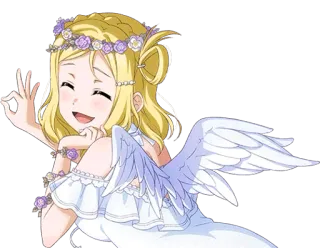 👌 Anime, Garota, Anjo, Fofo, Flores, Vestido whatsapp sticker