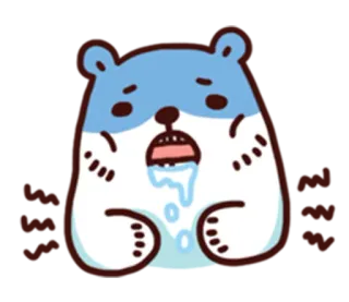 😩 동물, 곰, 귀여운, 만화, 일러스트, 스티커 telegram sticker