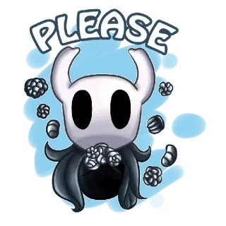 🥺 The Knight Hollow Knight PLEASE hollow knight, game, cute, character, flowers telegram sticker