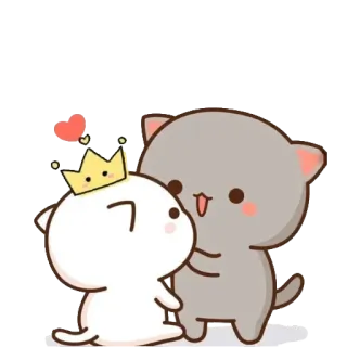 👸 cat, love, crown, cute, adorable whatsapp sticker