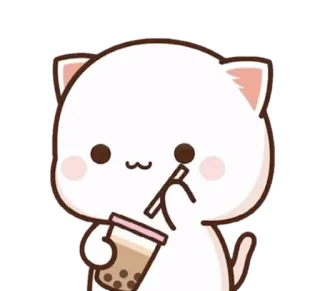 🧋 Katze, Kawaii, Süß, Aufkleber, Boba, Bubble Tea, Getränk telegram sticker