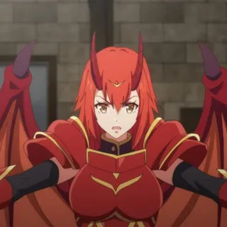😠 anime, fantasy, dragon, demon, woman, armor telegram sticker
