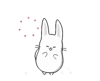 🥳 可愛い, うさぎ, ウサギ, 白, ハート, アニメ telegram sticker
