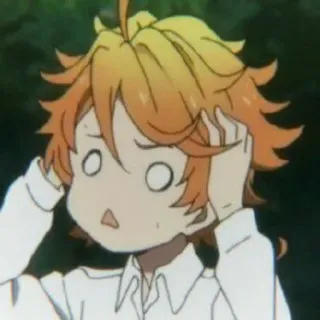🧊 Emma The Promised Neverland Anime, Personagem, Emma, The Promised Neverland, Chocado, Surpreso telegram sticker