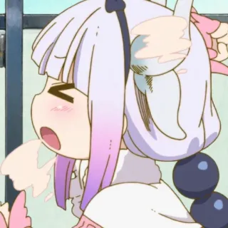 🍽 Kanna Kamui Miss Kobayashi's Dragon Maid kanna, anime, imut, naga, kobayashi whatsapp sticker