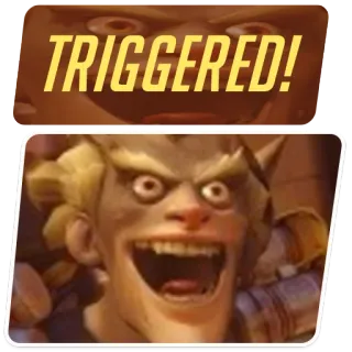 😈 Junkrat Overwatch TRIGGERED! junkrat, overwatch, triggered, meme, video game, character whatsapp sticker