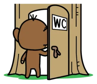 🐵 WC ห้องน้ำ, WC, การ์ตูน, ห้องน้ำ, ห้องน้ำ telegram sticker
