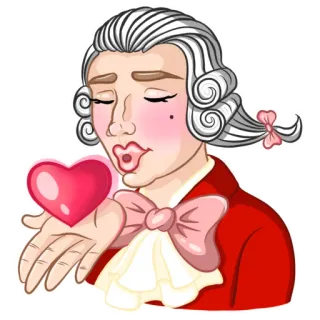 😘 dessin animé, baiser, amour, coeur, romance, classique, perruque whatsapp sticker