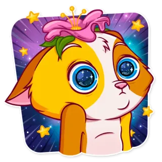 🌺 gatto, adesivo, animale, carino, fiore telegram sticker