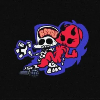 🍬 naklejka, szkielet, diabeł, friday night funkin, kreskówka, taniec telegram sticker