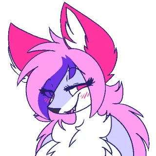 😏 Furry, Anthro, Fuchs, Pink, Weiß, Süß telegram sticker