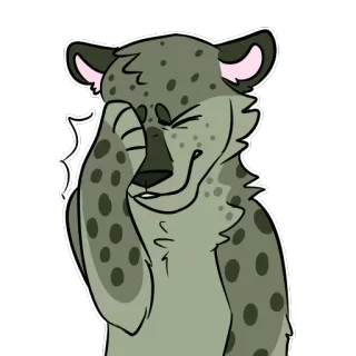 🙀 gepard, zwierzę, kreskówka, śmiech, facepalm telegram sticker