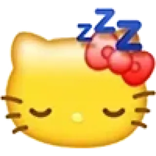 😴 Hello Kitty ZZZ schläfrig, Katze, Cartoon, süß, schlafend, zzz, Emoji telegram sticker