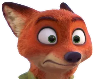 😶 Nick Wilde Zootopia zorro, dibujos animados, disney, animado telegram sticker