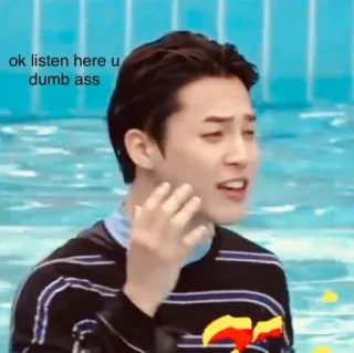 🤬 ok listen here u dumb ass meme, offensive, humor, person, pool, expression telegram sticker