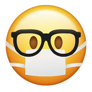 🤓 Emoji, Masker, Kacamata, Covid, Pandemi, Kesehatan, Perlindungan whatsapp sticker
