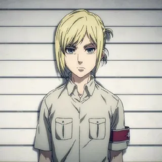 😕 Annie Leonhart Attack on Titan Anime, Personnage, L'Attaque des Titans, Annie Leonhart, Photo d'identité judiciaire, Police Militaire whatsapp sticker