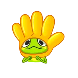 👋 rana, mano, cartone animato, animale, personaggio telegram sticker